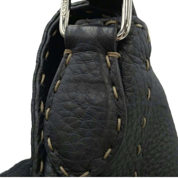 FENDI Black Leather Messenger Bag - Picture 15 of 16